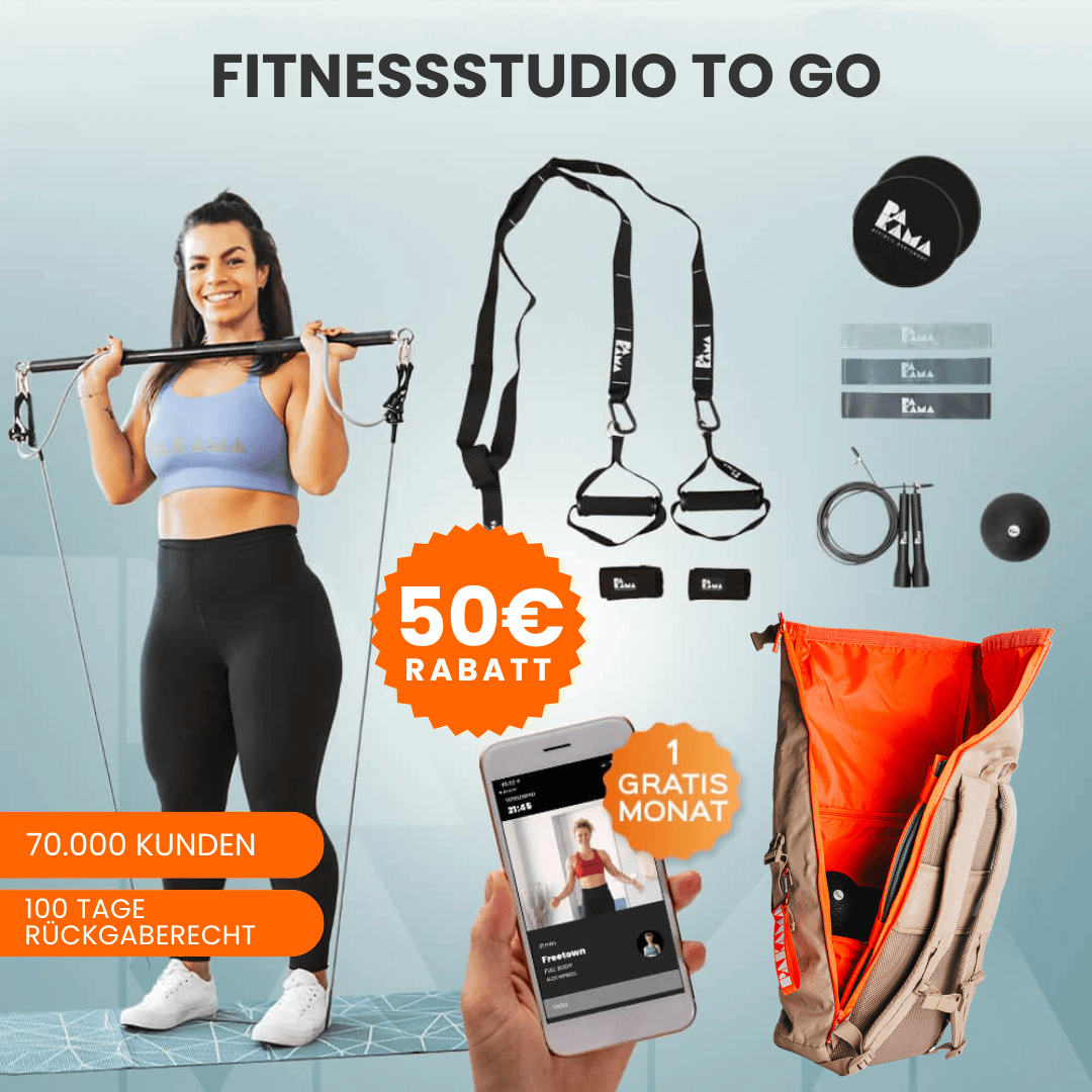 Fitnessstudio to Go (inkl. App) Alle Tools + Earth Bag (beige) PAKAMA athletics