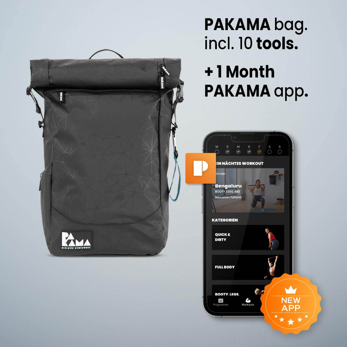 !B-Ware-Schnapper! Fitnessstudio to Go (inkl. App) PAKAMA athletics