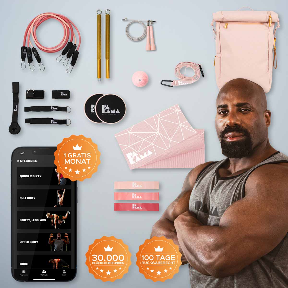 !B-Ware-Schnapper! Fitnessstudio to Go (inkl. App) PAKAMA athletics