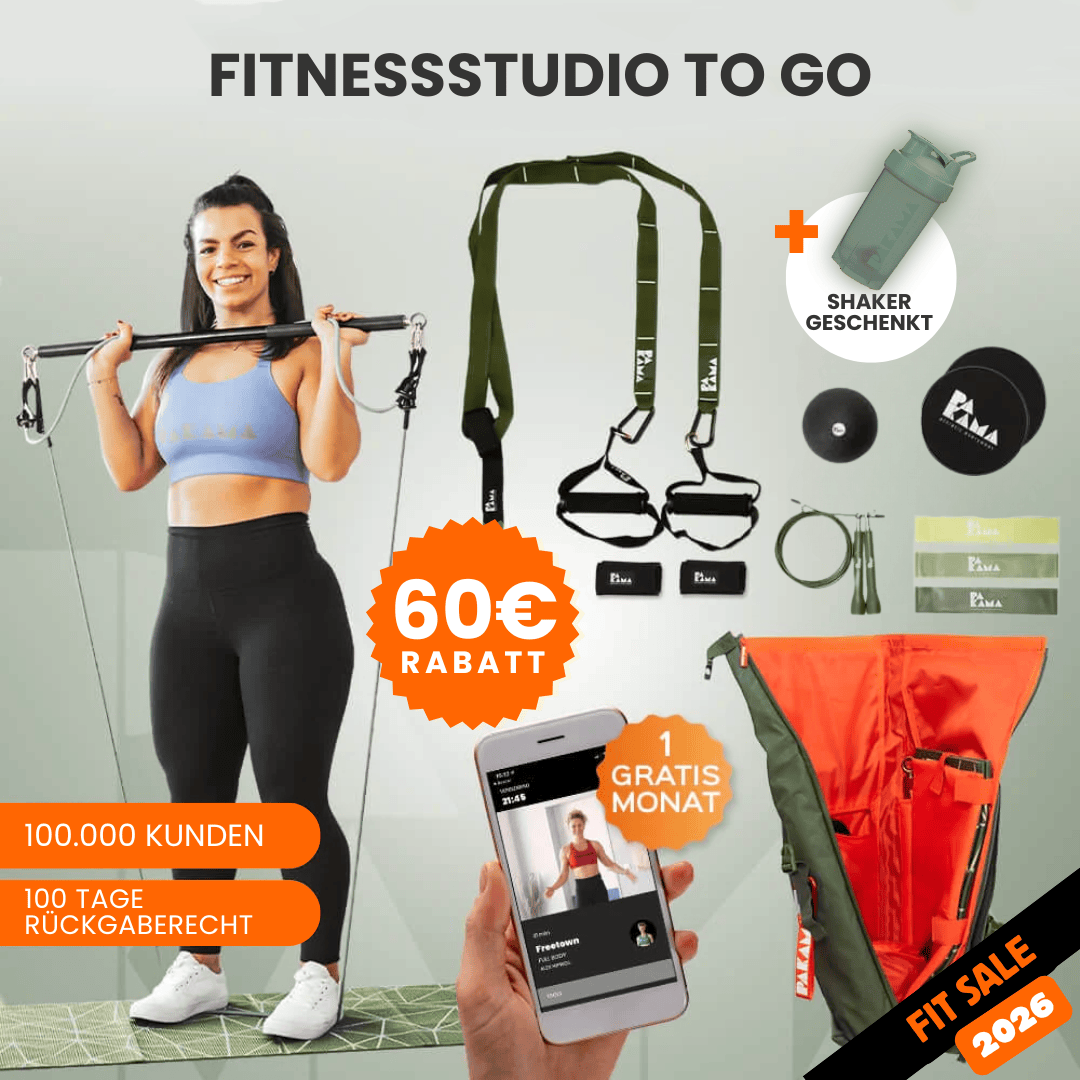 Fitnessstudio to Go (inkl. App) + Shaker GOTHAM Green PAKAMA athletics