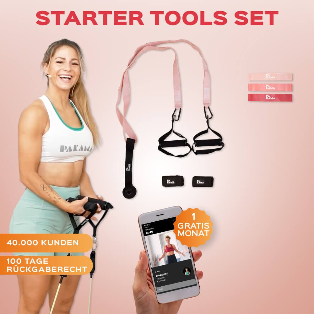 Fitnessstudio to Go (inkl. App) Starter Tools Set / PARIS Pink PAKAMA athletics