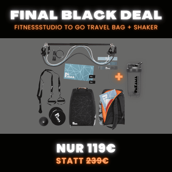 Fitnessstudio to Go Travel Bag (inkl. App) + gratis SHAKER PAKAMA athletics