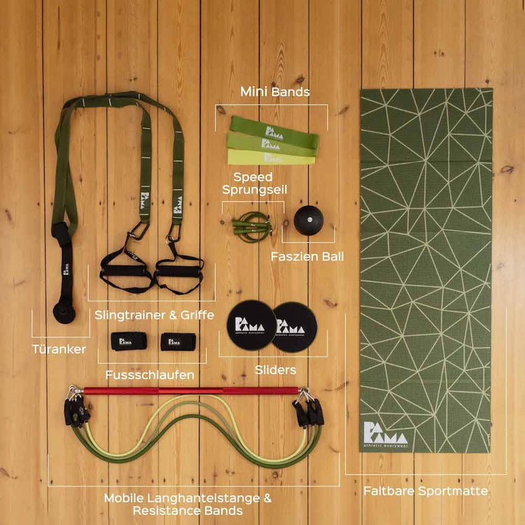 Fitnessstudio to Go (inkl. App) + Shaker + Nutrition System 1 Monat PAKAMA athletics