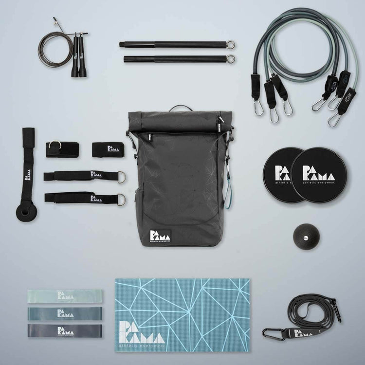 PAKAMA- fitness backpack-black-front-equipment