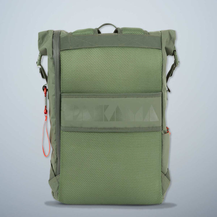 PAKAMA-fitness rucksack-gruen-koffergurt