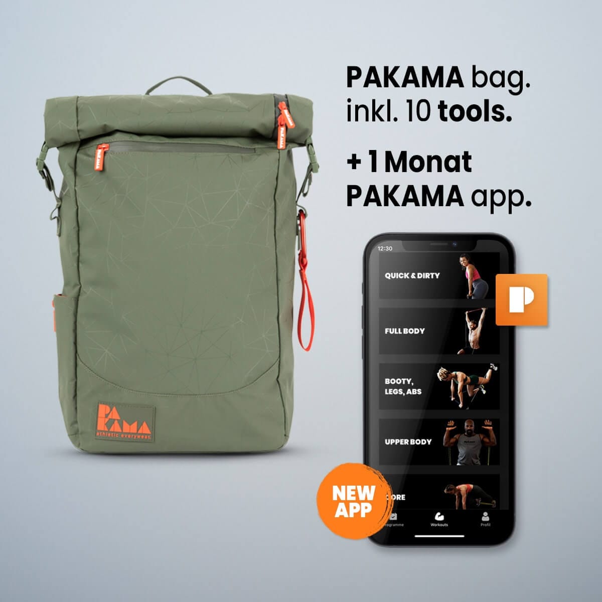 PAKAMA-fitnessrucksack-gruen-app