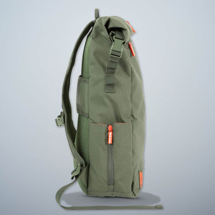 PAKAMA-sac à dos de fitness-vert-côté-support-bouteille