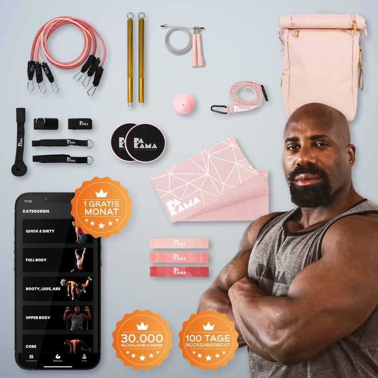 PAKAMA- fitness backpack-pink-front-equipment-app-coach