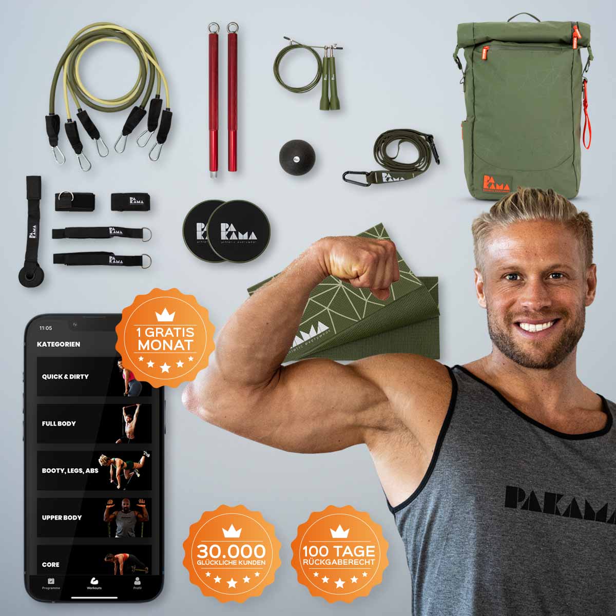 PAKAMA Fitness-Rucksack (inkl. App) PAKAMA athletics